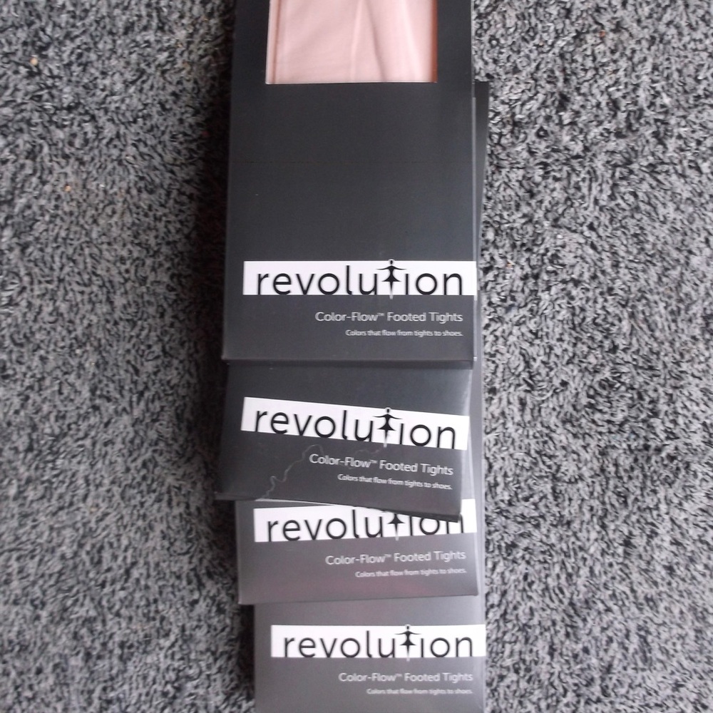 Lot of 4 NWT Revolution Dancewear Colorflow Tights Footed